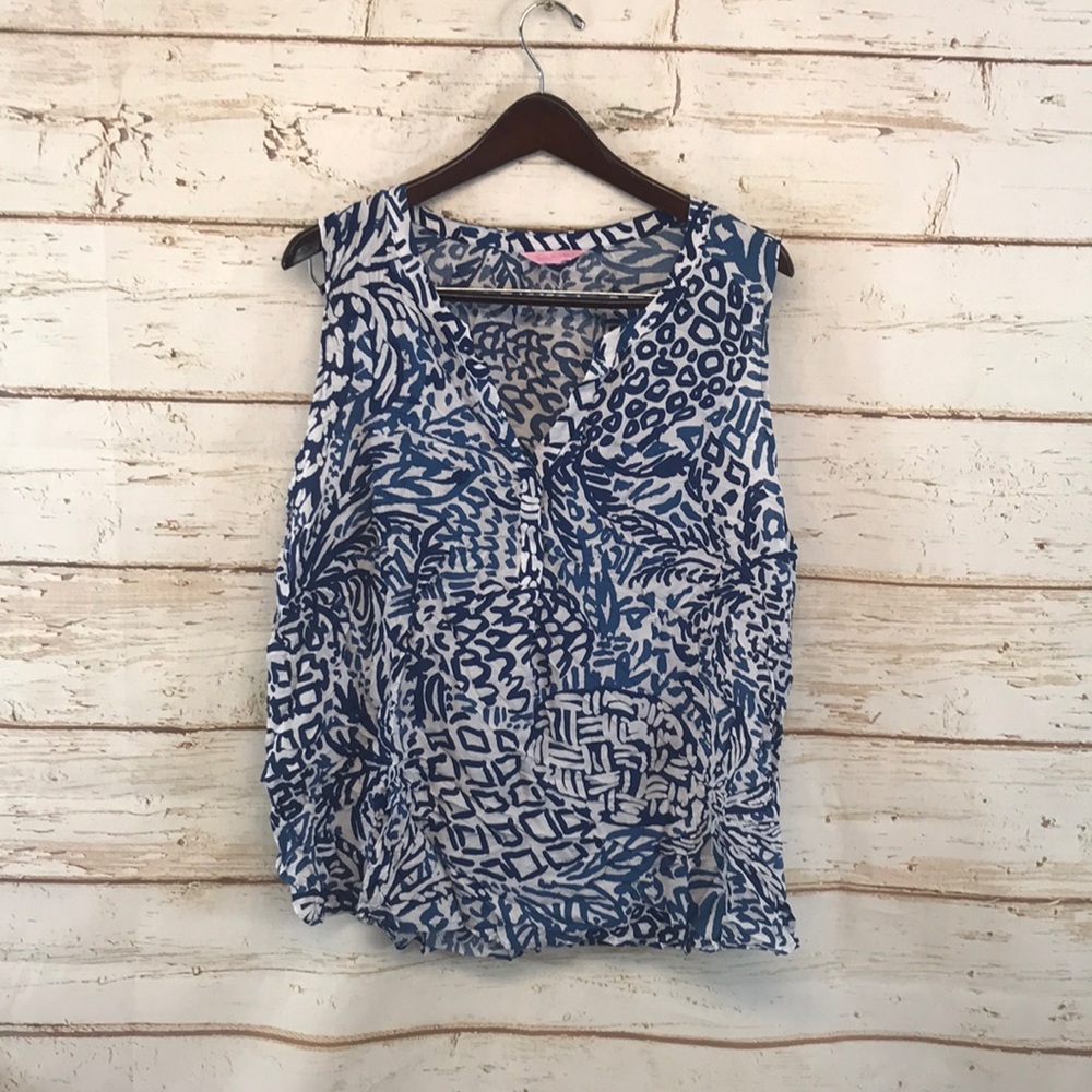Lilly Pulitzer Stacey Top Pineapple Print